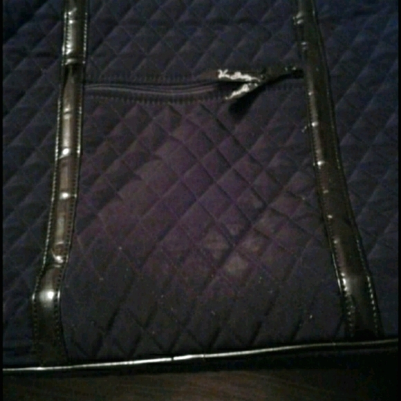 Vera Bradley Black Travel Overnight Bag Quilted Black Overnight Bag Tote Carry … - Picture 2 of 6